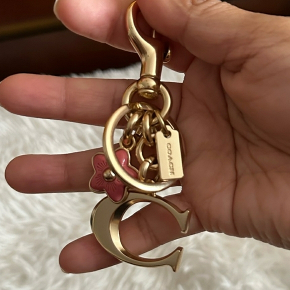Coach Gold Taffy Signature Bag Charm - Picture 1 of 5